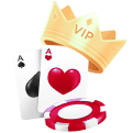maco24 ไอคอน VIP ไพ่ ชิปคาสิโน และมงกุฎ แสดงถึงสมาชิกระดับพรีเมียม